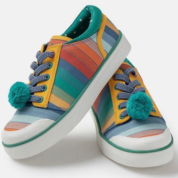 Matilda Jane MJC, Finish Line Pom Pom Striped Sneaker, Girl Toddlers 11 - Picture 8 of 10